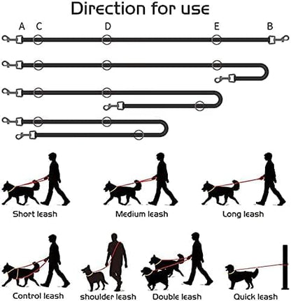 7FT Hands Free Dog Leash, Waist Dog Leash for Walking Running - color: Airy blue