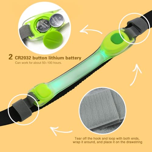 Heavy Duty Dog Leash and LED Light Set, LED Light with Nylon Stickers, Universal Glowing Accessories Easy to Attach Collar Leash and Harness, Safety LED Light Up Band for Dogs at Night Walking - color: Coyote Brown