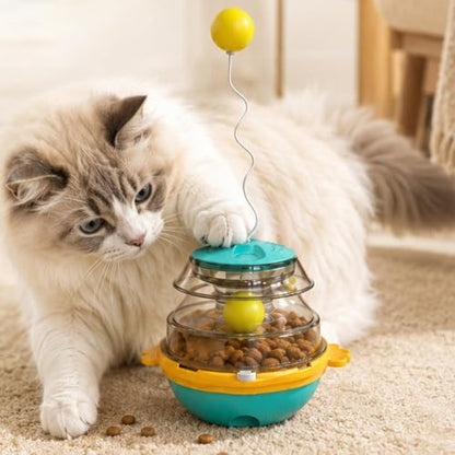 Cat Puzzle Toy - Interactive Treat Dispensing Slow Feeder Ball, Adjustable Teaser Design Structure, Durable Activity Training Support, Hunting Stimulation Boredom Relief Solution | Treat Dispensing Ca