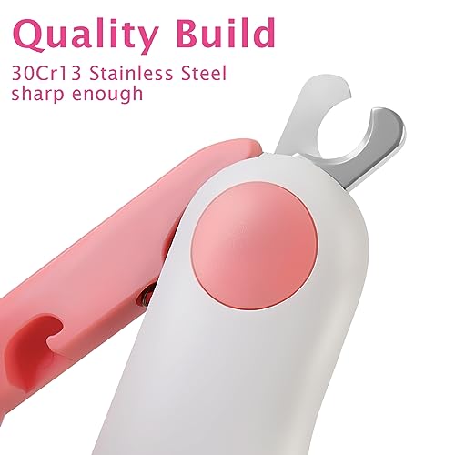 Small Animals Nail Clippers with LED Lights to Avoid Excessive Cutting and Razor Sharp Blades - Professional Claw Trimmer for Tiny Dog Cat Kitten Bunny Rabbit Bird Guinea Pigs Ferret Hamsters (Pink) - color: Pink