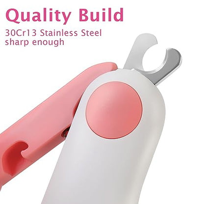 Small Animals Nail Clippers with LED Lights to Avoid Excessive Cutting and Razor Sharp Blades - Professional Claw Trimmer for Tiny Dog Cat Kitten Bunny Rabbit Bird Guinea Pigs Ferret Hamsters (Pink) - color: Pink