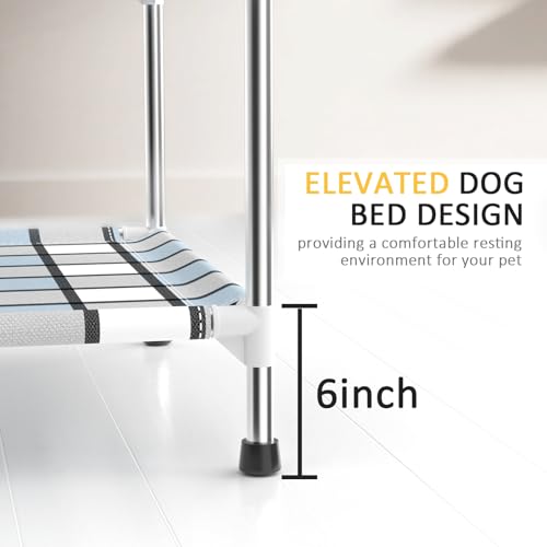 Bedside Window Dog Bunk Bed - Double Elevated Human Dog Bed with Guardrail 2 Layers Window Perch Dogs Cot 2-Tier Bedside Sleeper for Multi-Pet Households (34" x 20" x 24", Double Layer) - size: 34" x 20" x 24"