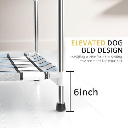 Bedside Window Dog Bunk Bed - Double Elevated Human Dog Bed with Guardrail 2 Layers Window Perch Dogs Cot 2-Tier Bedside Sleeper for Multi-Pet Households (20" x 20" x 24", Double Layer) - size: 20" x 20" x 24"