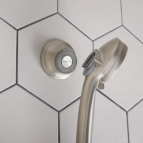 Moen Brushed Nickel Remote Dock for Magnetix Handshowers with Included Wall Bracket or Permanent Waterproof Adhesive Options, 186117BN - color: Brushed Nickel