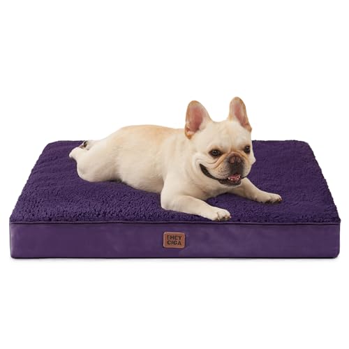 EHEYCIGA Orthopedic Medium Dog Beds for Small Dogs with Removable Washable Cover for Crate, Purple, 30x20 - color: Purple, size: 30*20*3.5 inches