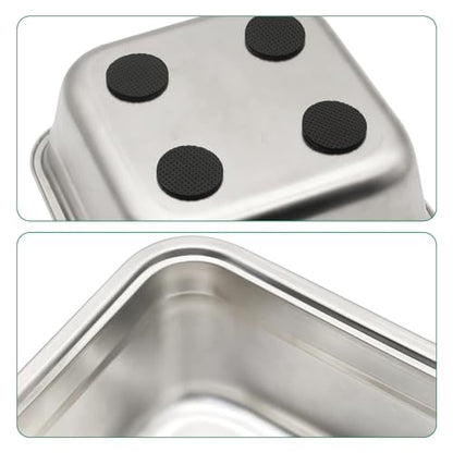 Dog Bowl Stainless Steel Water and Feed Dish with Non-Slip Pads (0.85Gal-1 Set) - size: 0.85Gal-1 Set