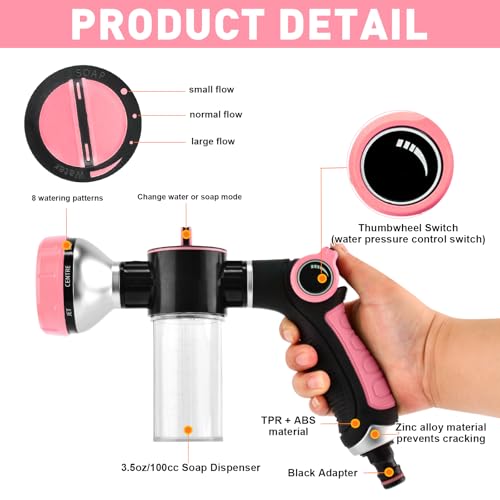 Dog Shower Attachment with 6.6FT Shower Hose, 8 Sprayer Modes Dog Washing Hose Attachment for Bathroom & Bathtub, Outdoor Use Dog Washing Kit with Pet Grooming Glove Shampoo Dispenser and Holder