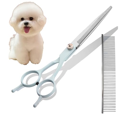 Dog Grooming Scissors Set – Professional Pet Shears for Grooming with Ergonomic Design, Ideal for Beginners and Professional Grooming at Home (straight scissor set) (straight scissor set) - color: Straight Scissor Set