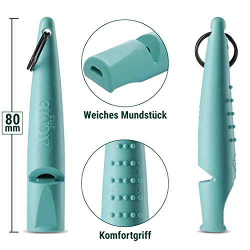 ACME Alpha 211.5 Professional Dog Training Whistle with Enhanced Ergonomic Grip. BPA-Free Plastic. 110 dBA. Long Range. Standardized Frequency. Weatherproof. Made in the UK (Turquoise) - color: Turquoise