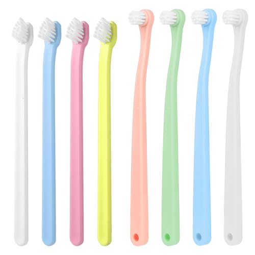 Mozeat Lens 8 Pack Small Dog Toothbrush Cat Toothbrush Pet Toothbrush Mini Head Soft Dog Cat Tooth Brush for Sensitive Puppy, Kitten, Cats & Small Breed Dogs, Portable Travel Friendly and Easy to Use
