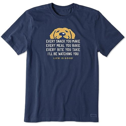 Life is Good. Mens Crusher Tee I'll Be Watching You, Darkest Blue - color: Darkest Blue, size: XX-Large
