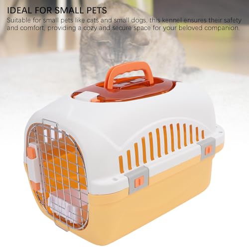 Focket Pet Carrier, 2 Door Top Load Hard Sided Dogs, Cats Pet Travel Carrier with 2 Door Top and Front Door Access, Dog Crate for Pets Kennel Air and Travel (Yellow)