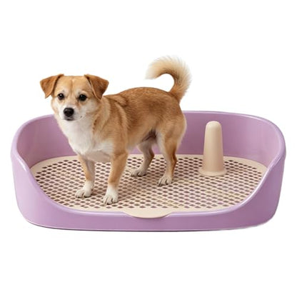 Dog Toilet Training Potty Tray, Reusable Training Pad Holder Pet Bedpan, Indoor Puppy Potty Trainer for Small Dogs Puppies and Small Animals 15.75''LX11.81''WX4.33''H (Purple) - color: Purple