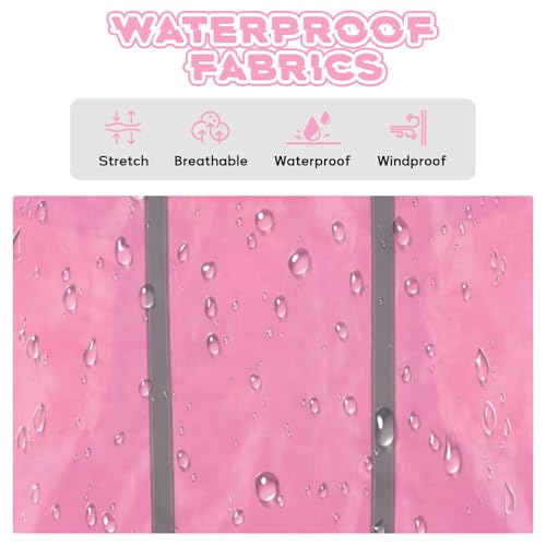 Dog Raincoat with Reflective Strip Hoodie, Waterproof Dog Raincoats, Adjustable Lightweight Hooded Poncho Dog Rain Jacket, Snowproof Windproof Clothes, Dog Raincoat for Large Dogs - color: Pink, size: XXL