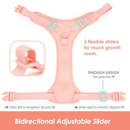 No Pull Dog Harness, Puppy Vest with Front Clip for Small Medium Large Sized Dog(Light Pink,L) - color: Light Pink, size: L(Neck:20.9-31.5", Chest:24.8-37.4")