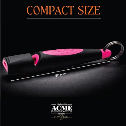 ACME Alpha 211.5 Professional Dog Training Whistle with Enhanced Ergonomic Grip. BPA-Free Plastic. 110 dBA. Long Range. Standardized Frequency. Weatherproof. Made in the UK (Black on Day Glow Pink) - color: Black on Day Glow Pink
