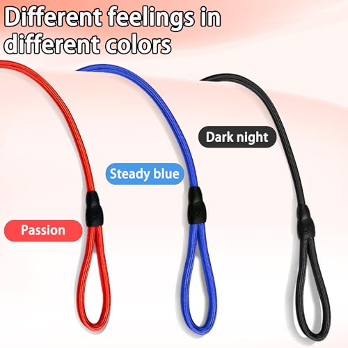 FOVRLZSE Upgraded Dog Slip Lead (3-Pack) Adjustable Nylon Lead for Dogs (Red/Black/Blue), Training Aid, Eco-Friendly Cotton Lining, Integrated Plastic Buckle, - color: Red, Black, Blue