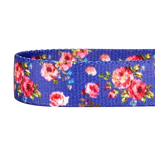 Blueberry Pet Spring Scent Inspired Rose Print Martingale Safety Training Dog Collar, Irish Blue, Medium, Heavy Duty Adjustable Collars for Dogs - color: Irish Blue, size: Medium