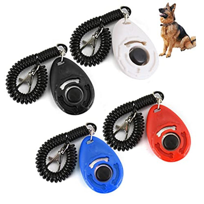 SUPVOX 4pcs Professional Dog Clicker Training Kit Big Buttons Wrist Strap Dog Training Tool