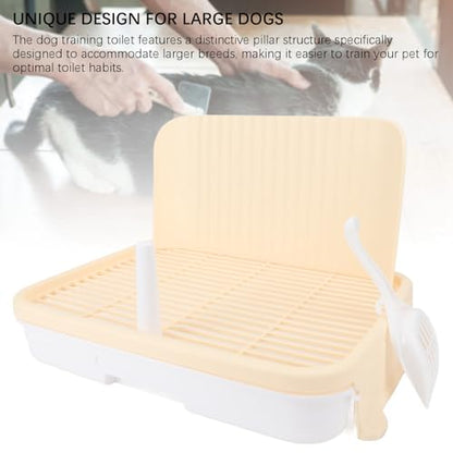 HEEPDD Large Dog Potty Tray, Puppy Potty Training Tray with Leakproof Design Spacious Indoor Dog Toilet for Medium Large Dogs 18.5x14.57x3.15in Pet Toilet with Pillar Structure (Complexion) - size: complexion