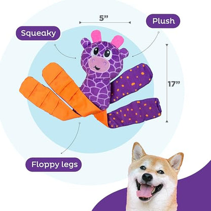 Outward Hound by Nina Ottosson Silly Legz Interactive Plush Dog Puzzle Dog Enrichment Toys, Plush, Floppy, Long, Giraffe, Purple - color: Silly Legz Giraffe