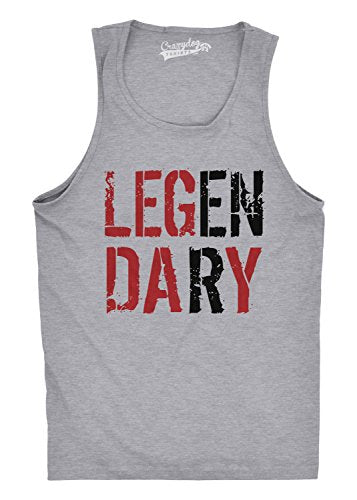 Mens Legendary Leg Day Tank Top Funny Lifting Workout Exercise Shirt | Funny Workout Shirt, Graphic Tank Top for Men, Cool Fitness Sleeveless Tee, Fitted Tank, Novelty Tank Tops for Guys - size: XX-Large