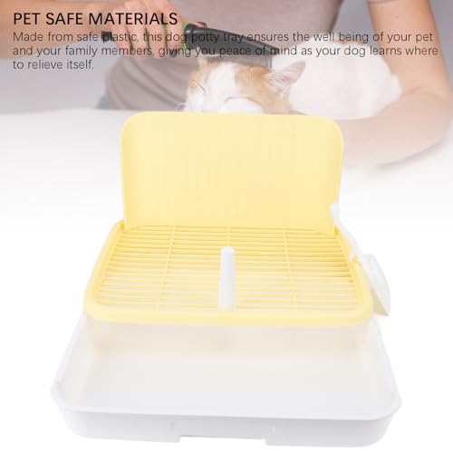 HEEPDD Large Dog Potty Tray, Puppy Potty Training Tray with Leakproof Design Spacious Indoor Dog Toilet for Medium Large Dogs 18.5x14.57x3.15in Pet Toilet with Pillar Structure (Yellow) - size: yellow