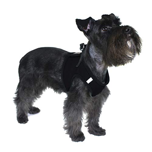 Dogline Boston Step in Mesh Dog Harness with Service Dog Patch No Choke Pet Vest Soft Gentle Padded Chest Halter for Puppies Small Medium and Large Dogs 22 to 25 inches Girth Black - color: Black, size: Girth 22 to 25"
