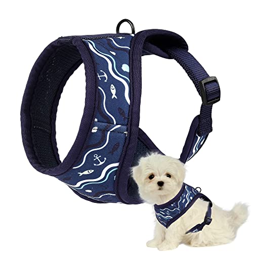 Mile High Life Step in Dog Harness for Small Dogs No Pull, Easy Get on Air Mesh Vest Harness, Adjustable Easy Closures Both Neck and Chest (Blue, XS Chest 11.4"-16.1") - color: Vest Harness Blue, size: XS Chest 11.4"-16.1"