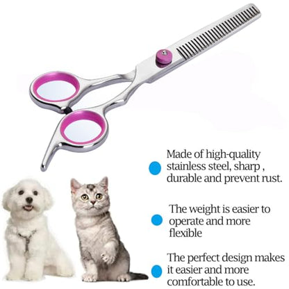 Dog Grooming Scissors,Pet Hair Scissors with Safety Round Tips Heavy Duty Titanium Stainless Steel Professional Dogs Cats Pets Grooming Shears (Teeth clipper) - style: Teeth clipper