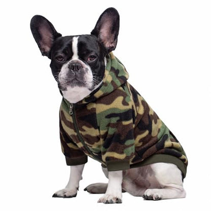 Camo French Bulldog Clothes Dog Hoodie Sweatshirts with Pockets for Small Dogs Puppy Chihuahua Coat Clothing Pet Cat Hoodie Fleece Dog Sweaters Costume - color: Camo, size: XS