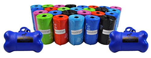Downtown Pet Supply Rainbow Paw Print Poop Bags (520 CT & 2 Dispensers) - Leak-Proof, Unscented, Clips to Dog Leashes & Harnesses - color: Rainbow Paws, size: 520 Count (Pack of 1)