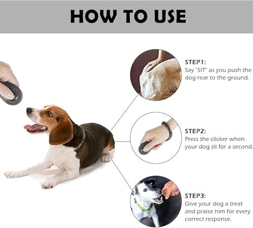 2 Pack Pet Training Clicker with Wrist Strap - New Black & White Dog Training Clickers - color: Black+White