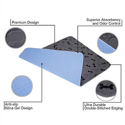 Washable Dog Pee Pads with Free Grooming Gloves,Non Slip Dog Mats with Great Urine Absorption,Reusable Puppy Pee Pads for Whelping,Potty,Training,Playpen - size: 41x41 Inch (Pack of 2)