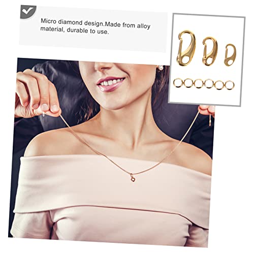 Kisangel 3pcs Stainless Steel Dog Tag Clips with Rings Durable Pet Id Tag Holders for Collars and Harnesses and Easy to Change Safe for Pets