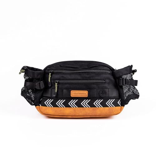 Wilderdog Mega Hip Pack with 3-Liter Capacity, Two Mesh Water Bottle Pockets, Interior Key Loops, Adjustable Straps, and Poop Bag Dispenser (Black) - color: Black