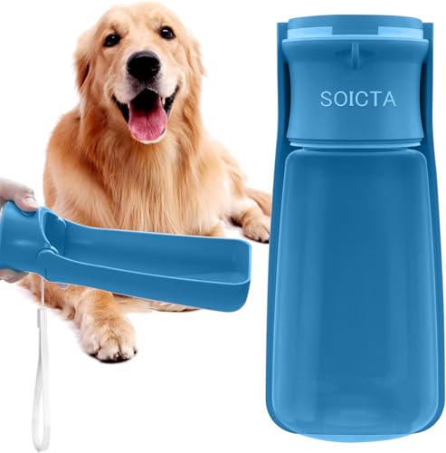 Portable Dog Small Animals Water Bottle for Walking 19 OZ or 12 OZ Pet Water Bottles for Puppy Medium Large Dogs Little Animals Water Dispenser Dog Small Animals Water Bowl - color: Dark Blue, size: 19OZ