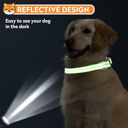 Reflective Dog Collar, Adjustable Soft Neoprene Padded Nylon Pet Collars with Buckle for Puppy and Small Dogs, Cats, Green,XS - color: Green, size: X-Small