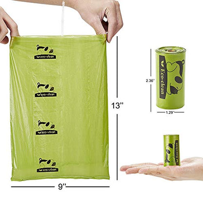 ECO-CLEAN Poop Bags Biodegradable, 16 Rolls/240 Bags, Dog Waste Bags, Unscented, Leak-Proof, Easy Tear- Off - color: 16 Rolls/240 Bags