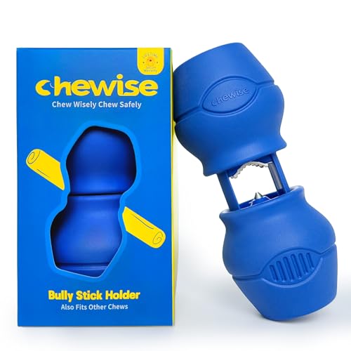 PetClan Chewise Bully Stick Holder, Improved Bully Sticks Holder, Ultimate Secure Heavy Duty, BPA-Free Safety Device to Prevent Choking, Fits Various Bully Sticks and Dog Sizes - color: Blue, size: Standard