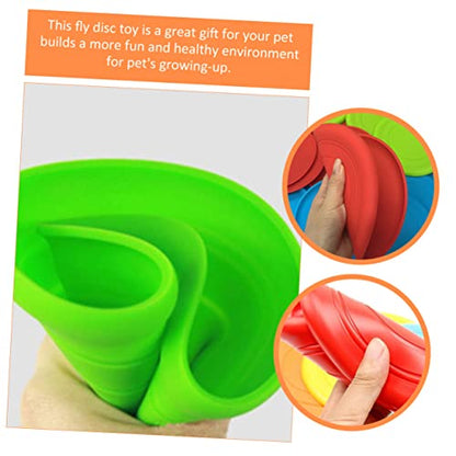 5pcs Flying Disc Dog Toy Interactive Outdoor Chew Toys for Puppies Pet Discs for Fun Training Durable Soft Material for Chewing Fetching