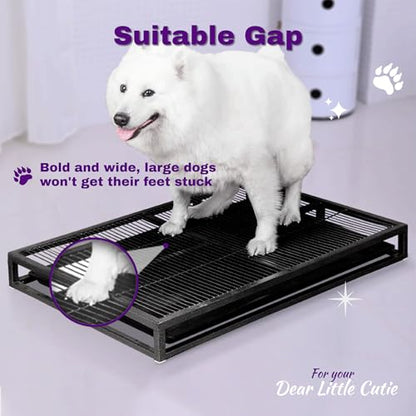 Gugxiom 62 * 43 * 8cm Training Toilet Potty Tray, Portable Dog Training Toilet, Reusable Long Lifespan Easy to Clean Indoor Outdoor Pet Litter Box for Puppy