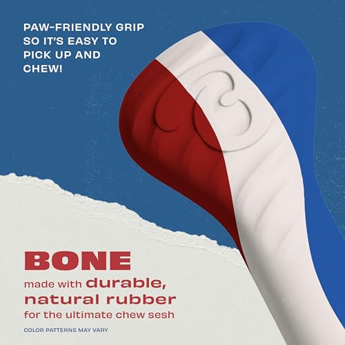 Benebone Natural Rubber Dog Chew Toy, Dog Bone, USA 250th Anniversary Limited Edition America 250, Medium - size: 1 Pack, style: America 250 - Bone