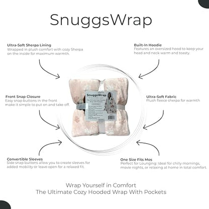 E&S Pets Sherpa Wearable Blanket Hoodie for Women – Soft Fleece Snuggs Wrap – 32 Dog & Cat Breeds – Warm Pet Lover Gifts - color: Shih Tzu Tan