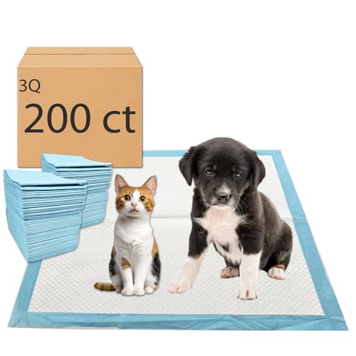 Puppy Pee Pads, 200 Count, 22 x 22 Inch Dog Wee Wee Training Pads, Leak-Proof Quick Absorb 6-Layer Design for Pet Potty Training, Ideal for Puppies, Cats, Rabbits, Guinea Pigs, Blue - size: Blue-200 Count