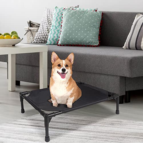 Dog Travel Cot, Elevated Dog Cot with Canopy, Travel Outdoor Camping Dog Bed with Washable Pad, Folding Outdoor Raised Elevated Cooling Dog Cot Beds for Small Dogs - color: pet camp bed