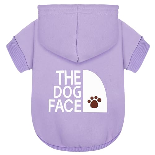 Paiaite Purple Chihuahua Dog Hoodie: Keep Your Pup Warm and Stylish with a 'The Dog Face' Printed Sweatshirt Pet Clothes, and Sweater Coat All in One Perfect for Winter and Cool Summer Nights! XS - color: Purple, size: XS-(1.7~3lb) | Chest(~13.7")