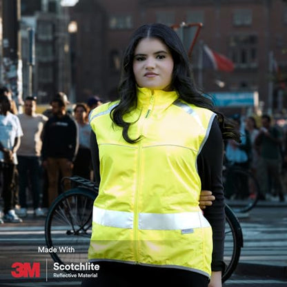 Salzmann Reflective Running Vest | Lightweight, Breathable Hi Vis Vest | Made with 3M Scotchlite Reflective Material | High Visibility Cycling Gilet - size: Medium