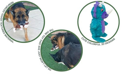 Jalousie Multipack Dog Squeaky Toys Strong Almost Indestructible, with Added Liner for Longer Play Dog Chew Toys (Medium Breeds - 5 Pack Dotted)