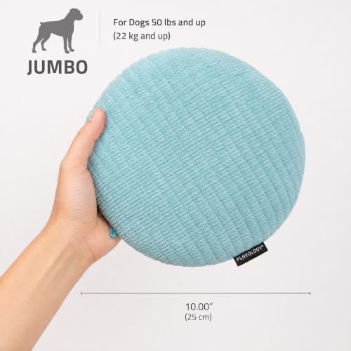 Playology Dog Toys | Plush Toy Crinkle Disc for Large Dogs | Peanut Butter Scented Jumbo Plush Chew Toy - size: Jumbo Disc, style: Peanut Butter